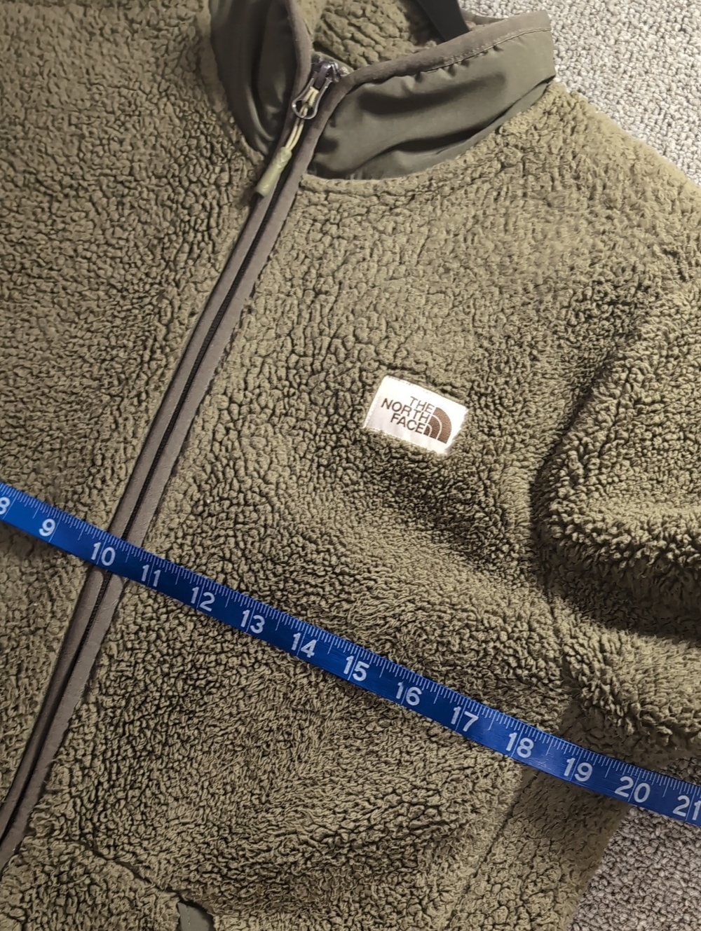 The North Face Cabin Fleece Campshire Full-Zip Jacket Size Small in Olive Green - Picture 8 of 12